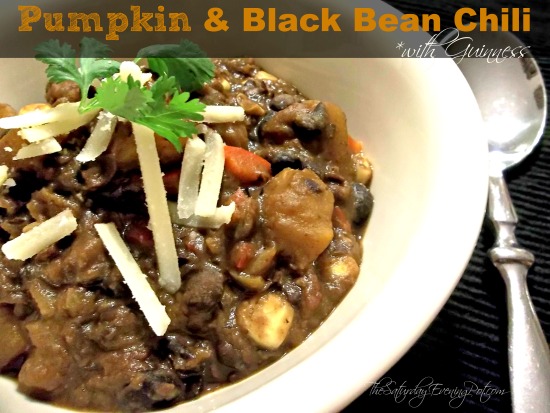 Pumpkin Black Bean Chili with Guinness